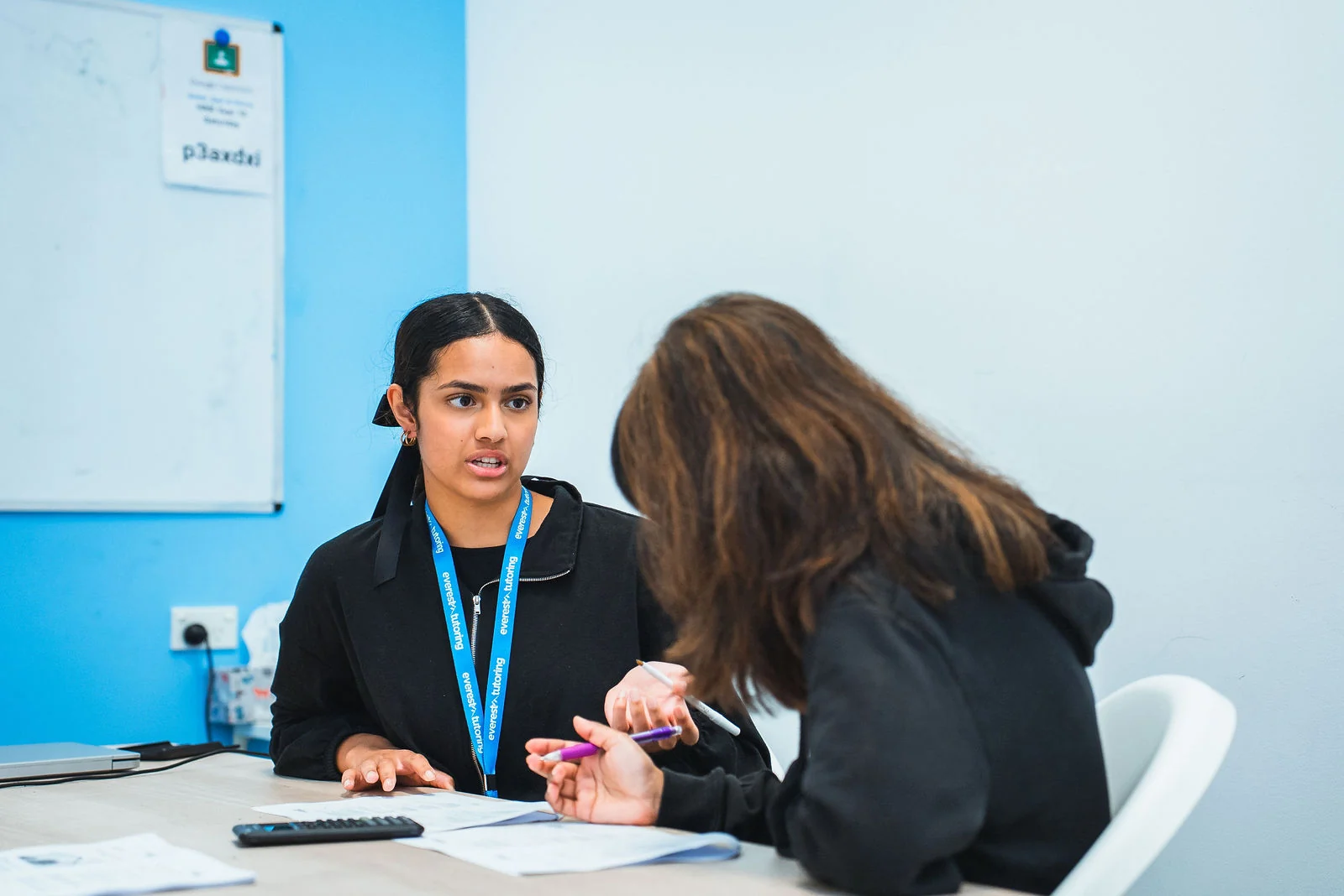 One-to-one tutoring at Everest: tutor and student working together
