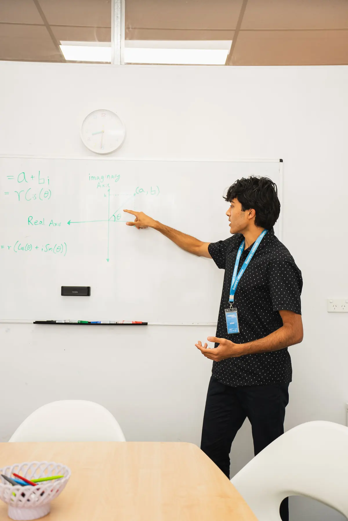 Maths Specialist worked solutions on the whiteboard at Everest